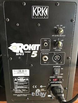 KRK RPG2 ROKIT 5 Powered Speaker Pair Included Power Cords Tested Working Great