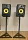 KRK Rokit 8 Power studio speakers monitors pair With Stands