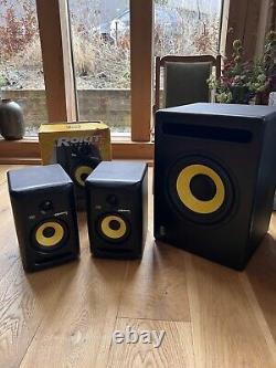 KRK S10.4 10 Subwoofer and pair of Rokit 5 G3 Powered Studio Monitors