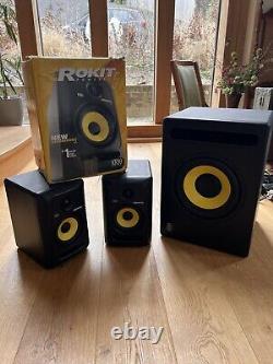 KRK S10.4 10 Subwoofer and pair of Rokit 5 G3 Powered Studio Monitors