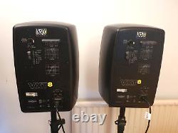 KRK VXT8 Pair 8 2-Way Active Powered Studio Monitor Speakers Black + Stands