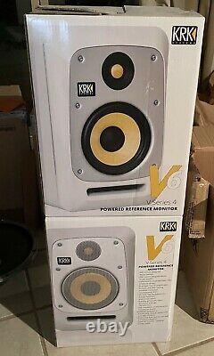 KRK V-Series V6 S4 Powered Monitor, White, Speaker Pair (Stereo)