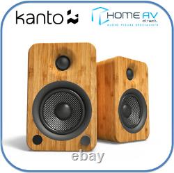 Kanto Audio YU4 Active Powered Bookshelf Desktop Speakers Bamboo