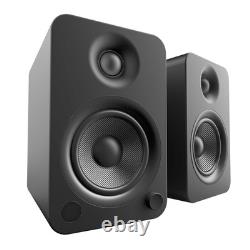 Kanto YU4MB Powered Speakers withBluetooth + SP26PL Floor Stands, Black