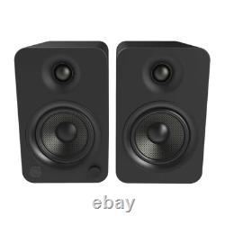 Kanto YU4MB Powered Speakers withBluetooth + SP26PL Floor Stands, Black
