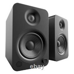 Kanto YU4 Active Powered Bookshelf Speakers Matte Black Bluetooth Pair