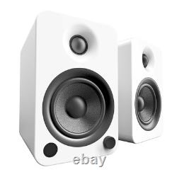 Kanto YU4 Powered Speakers with Bluetooth, Pair + 32 Floor Stands, White