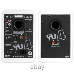 Kanto YU4 Powered Speakers with Bluetooth, Pair + 32 Floor Stands, White
