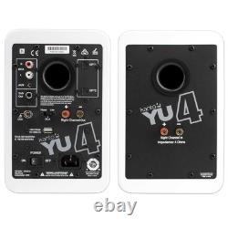 Kanto YU4 Powered Speakers with Bluetooth, Pair + 32 Floor Stands, White