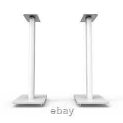 Kanto YU6MW 200W Powered Speakers, Pair with 26 Floor Stands, White