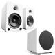 Kanto YU6 200W Powered Speakers Pair with SUB8 250W Subwoofer Matte White