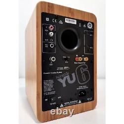 Kanto YU6 Active Speakers Powered Bookshelf- PAIR Walnut Bluetooth Phone Amp