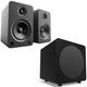 Kanto YU6 Matte Black 200W Powered Speakers (Pair) with SUB8MB 8 250W Subwoofer