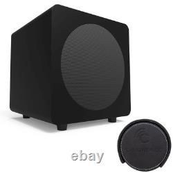 Kanto YU6 Matte Black 200W Powered Speakers (Pair) with SUB8MB 8 250W Subwoofer