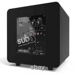 Kanto YU6 Matte Black 200W Powered Speakers (Pair) with SUB8MB 8 250W Subwoofer