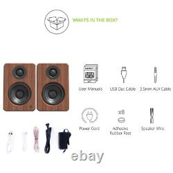 Kanto Yu2 Active Powered Bookshelf Speakers Built in DAC Hi-Fi Walnut