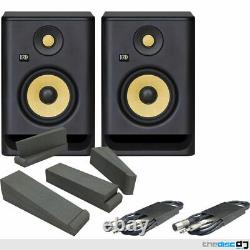 Krk Rokit RP5 G4 Active Powered DJ Studio Monitors (Pair), Iso Pads & Leads