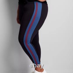 LIVI Power Wicking 7/8 Legging Blue Racing Stripe Plus Size 22/24 NWT