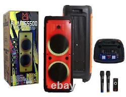 MR DJ FLAME5500LED DUAL 12 TWS Colorful Flame Lighting Rechargeable Bluetooth S