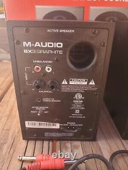 M-Audio BX3 Graphite 3.5 Powered Studio Monitors (Pair) Speakers + Cables