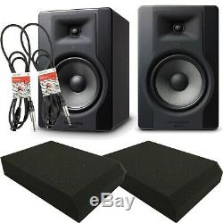 M-Audio BX8 D3 Active Powered Studio Monitors Pair Inc Cables and Isolation Pads