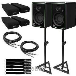 Mackie CR3-XBT 3 Active Powered Bluetooth Studio Monitor Speakers Pair w Stands