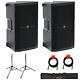Mackie Thump212 1400W 12 Powered PA (Pair) with Stand, Cases, and Cables