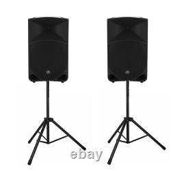 Mackie Thump 15 1000w Powered speakers and Speaker stands (pair)