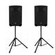 Mackie Thump 15 1000w Powered speakers and Speaker stands (pair)