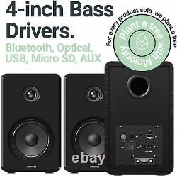 Majority D40 Active Bookshelf Speakers Pair of Powered Stereo Hifi Black