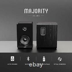 Majority D40 Bluetooth Active Pair Of Powered Bookshelf Speakers With Remote