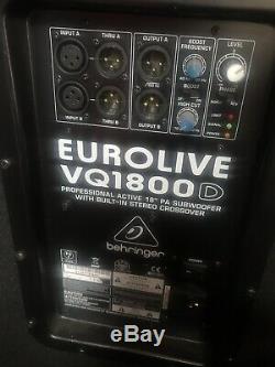 PAIR Behringer Eurolive VQ1800d 18 Active Subwoofers Powered Subs