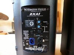 PAIR Electro-Voice (EV) ZXA1-90 PA full-range active powered speakers c/w covers