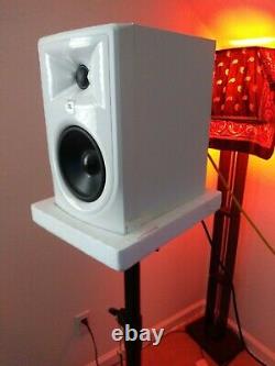 (PAIR) JBL 5 MK II Powered Studio Reference Monitor Speakers White with cords A+