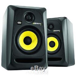 PAIR KRK Rokit RP5 G3 Active Powered Studio DJ Monitors with Stands & cables