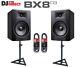 PAIR M-AUDIO BX8 D3 8 Active Powered Studio Monitor Speakers + XLRs + Stands