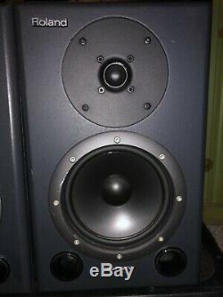 PAIR ROLAND DS-90A Two Powered 24-bit Digital Studio Monitors Bi-Amp