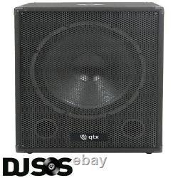 PAIR (X2) QTX QT15SA 15 Active Powered 600W DJ PA Subwoofer Sub Party Club Bass