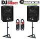 PAIR of MACKIE MR524 5 Active Powered Studio Monitor Speakers + STANDS & LEADS