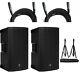 PAIR of Mackie Thump 12BST Boosted 1300W Powered Speakers FREE Stands +Cables