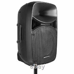PA System Pair of Speakers 15 1000w Powered Set with Microphone & Stands