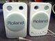 Pair (2) Roland MA-8 Stereo Micro Monitors Powered Loud Speakers Work Great