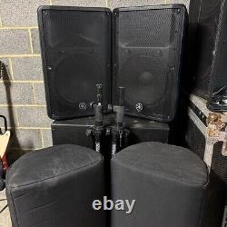Pair 2x Yamaha DBR15 Active Powered 15 PA Speaker System with Stands & Covers