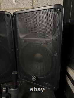 Pair 2x Yamaha DBR15 Active Powered 15 PA Speaker System with Stands & Covers