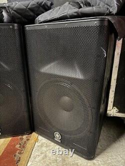 Pair 2x Yamaha DXR15 Active Powered 15 PA Speaker System with Stands & Covers