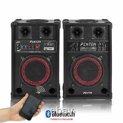 Pair 8 Powered Bluetooth Party Speakers with Vexus MP3 USB Mixer 400W