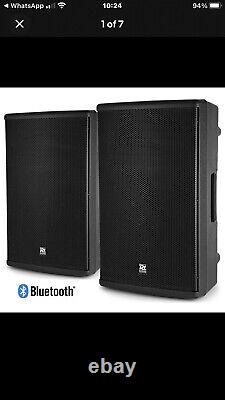 Pair Active DJ Speakers PA Pro Bi-Amplified Disco System Bluetooth 15 2800W