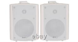 Pair Active Dj Bookshelf Speakers 5 60w White Amplified Powered Pa 170.165uk