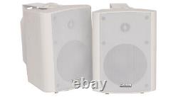 Pair Active Dj Bookshelf Speakers 5 60w White Amplified Powered Pa 170.165uk