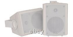 Pair Active Dj Bookshelf Speakers 5 60w White Amplified Powered Pa 170.165uk